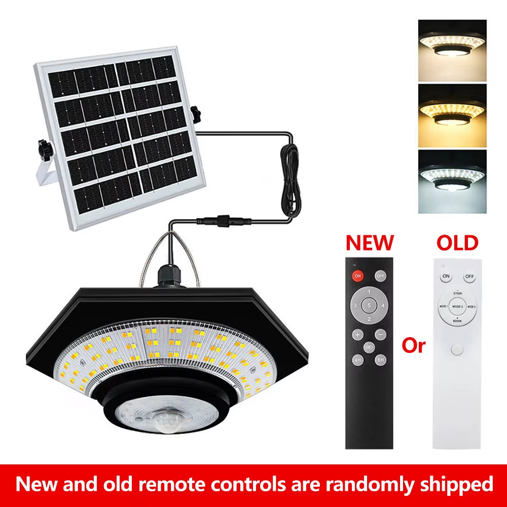 Solar Pendant Shed Lights Outdoor 228 Leds 5 Modes Solar Motion Sensor Light Waterproof Remote Timers Barn Gazebo Garage Garden