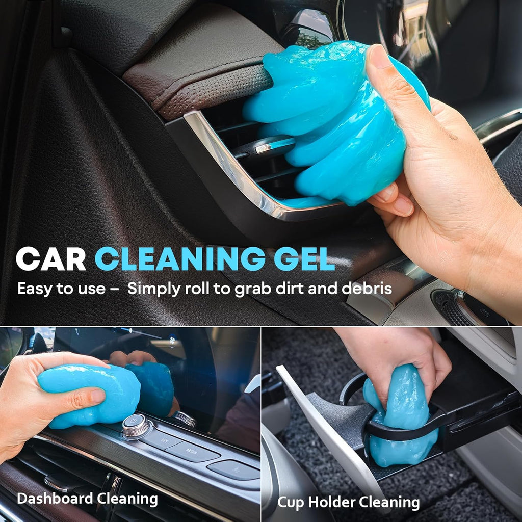 Car Cleaning Kit, Car Interior Detailing Kit with 10000Pa Car Vacuum Cleaner, Wheel Brush, Windshield Cleaner Tool, Microfiber Towel, Wash Mitt, Interior and Exterior Car Wash Kit with Bag