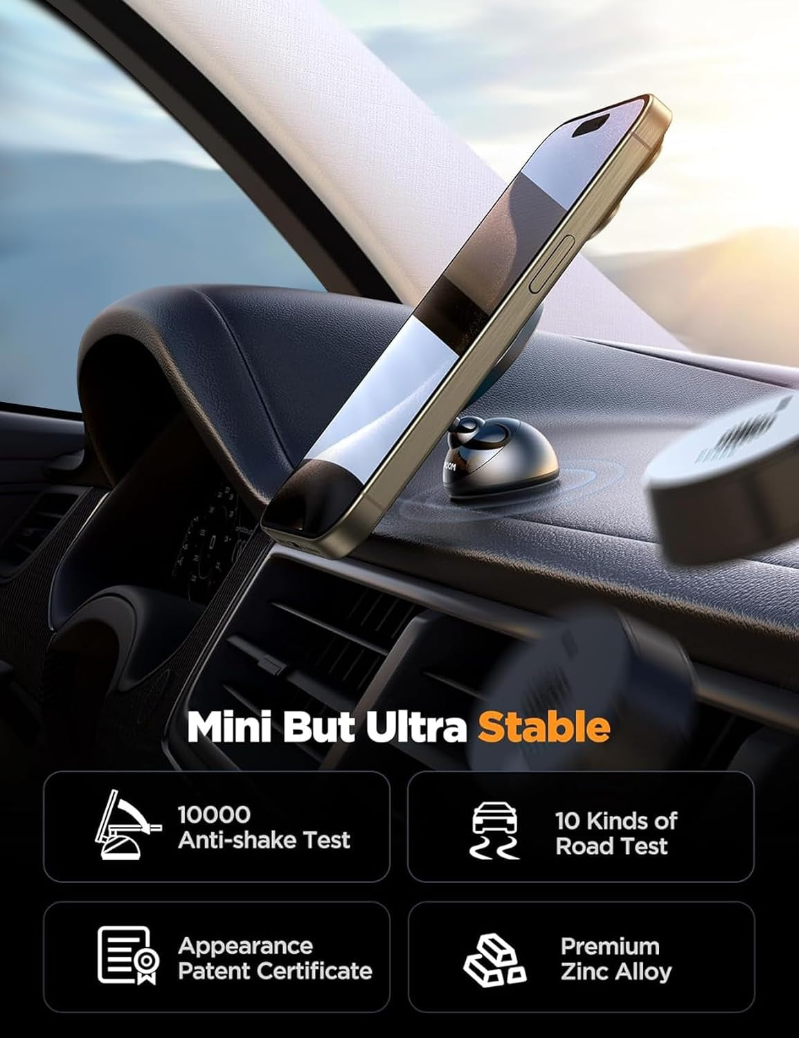 for Magsafe Car Mount, [Stronger Magnet] Magnetic Phone Holder for Car, All-Metal Magnet Iphone Car Holder for Dash, Fit for Iphone 15 14 13