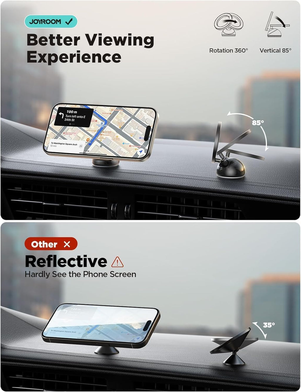 for Magsafe Car Mount, [Stronger Magnet] Magnetic Phone Holder for Car, All-Metal Magnet Iphone Car Holder for Dash, Fit for Iphone 15 14 13