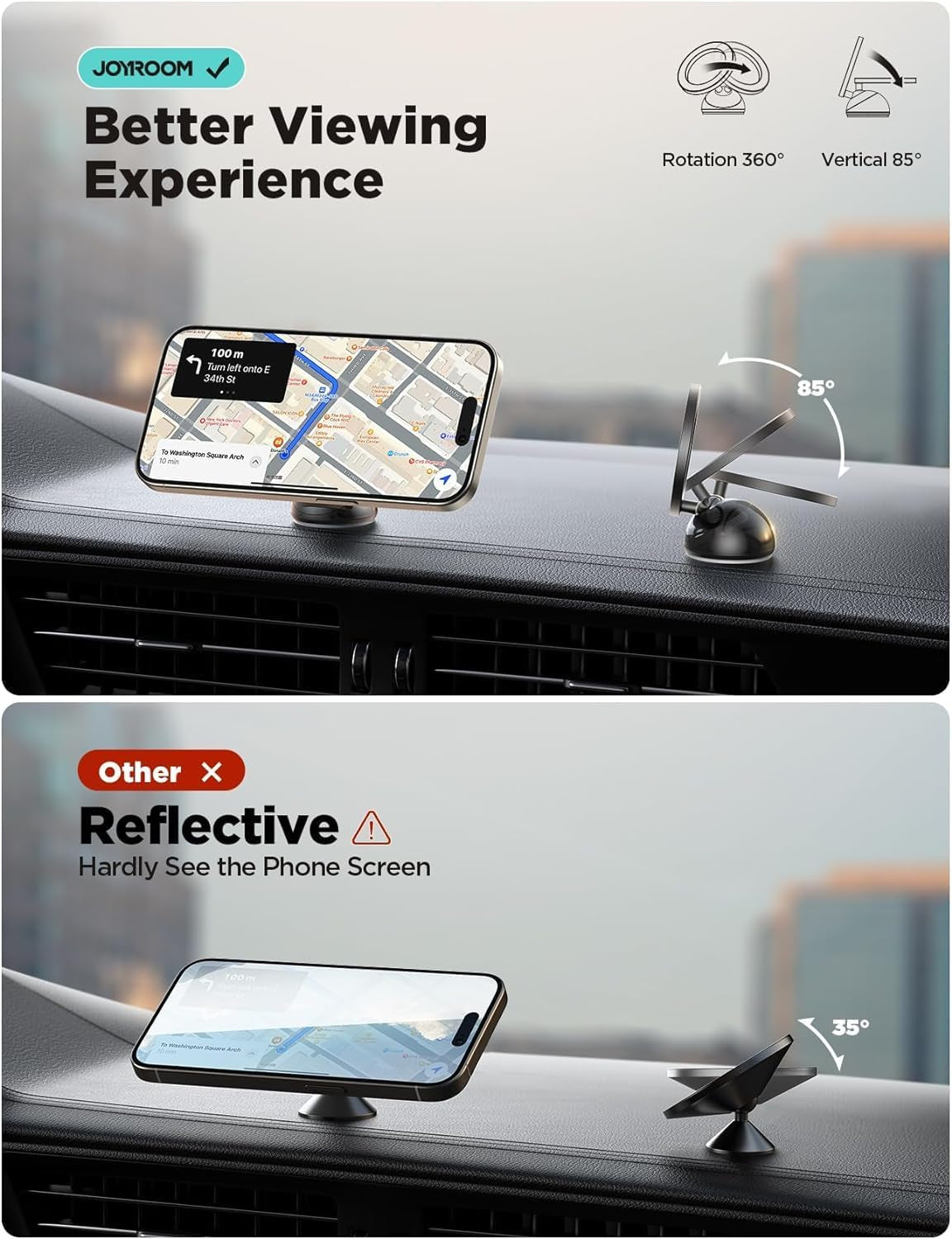 for Magsafe Car Mount, [Stronger Magnet] Magnetic Phone Holder for Car, All-Metal Magnet Iphone Car Holder for Dash, Fit for Iphone 15 14 13