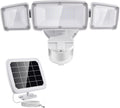 Solar Security Lights 2400Mah LED Motion Sensor Light Outdoor, Rechargable 1600Lm Solar Flood Light, 5500-6000K, IP 65 Waterproof for Garage, Yard, Porch, Entryways - White | Rechargable 1600LM Solar Flood Light, 5500-6000K, Easy Installation, IP65 Waterproof for Garage, Yard, Porch, Entryways-White