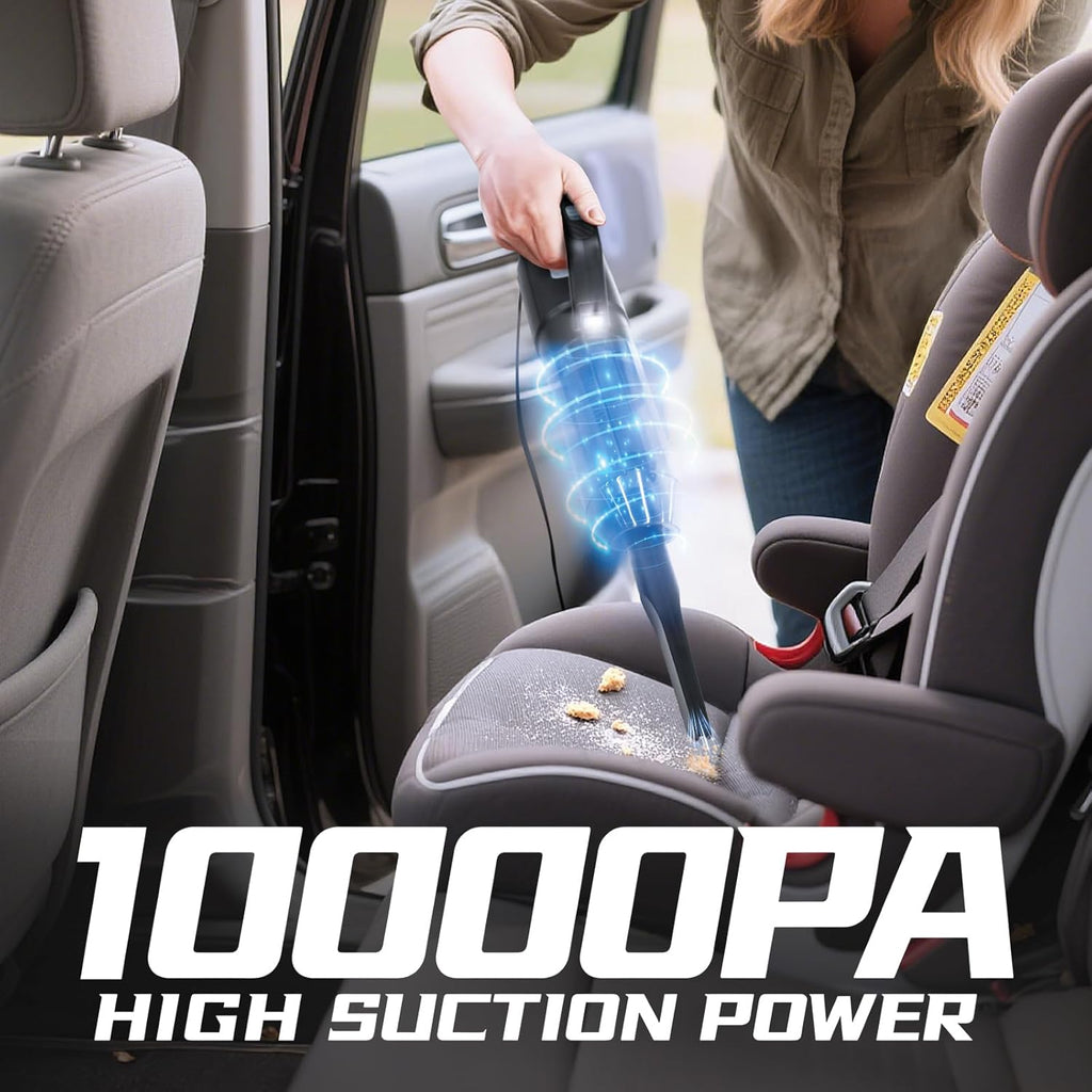 Car Cleaning Kit, Car Interior Detailing Kit with 10000Pa Car Vacuum Cleaner, Wheel Brush, Windshield Cleaner Tool, Microfiber Towel, Wash Mitt, Interior and Exterior Car Wash Kit with Bag